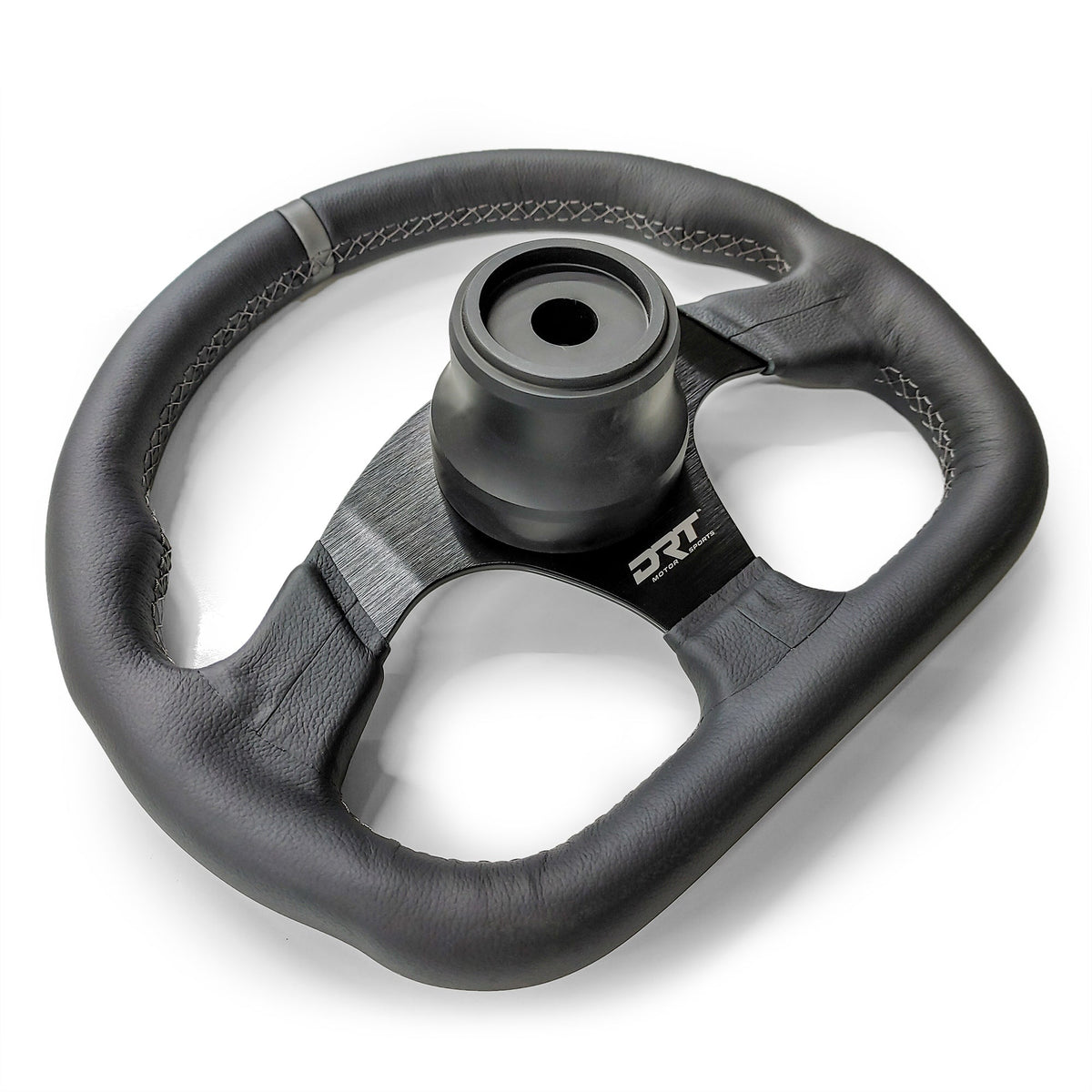 Round utv steering wheel in leather finish