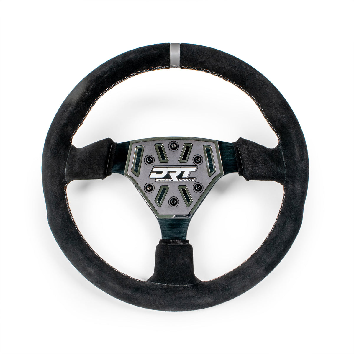 Round utv steering wheel in suede finish