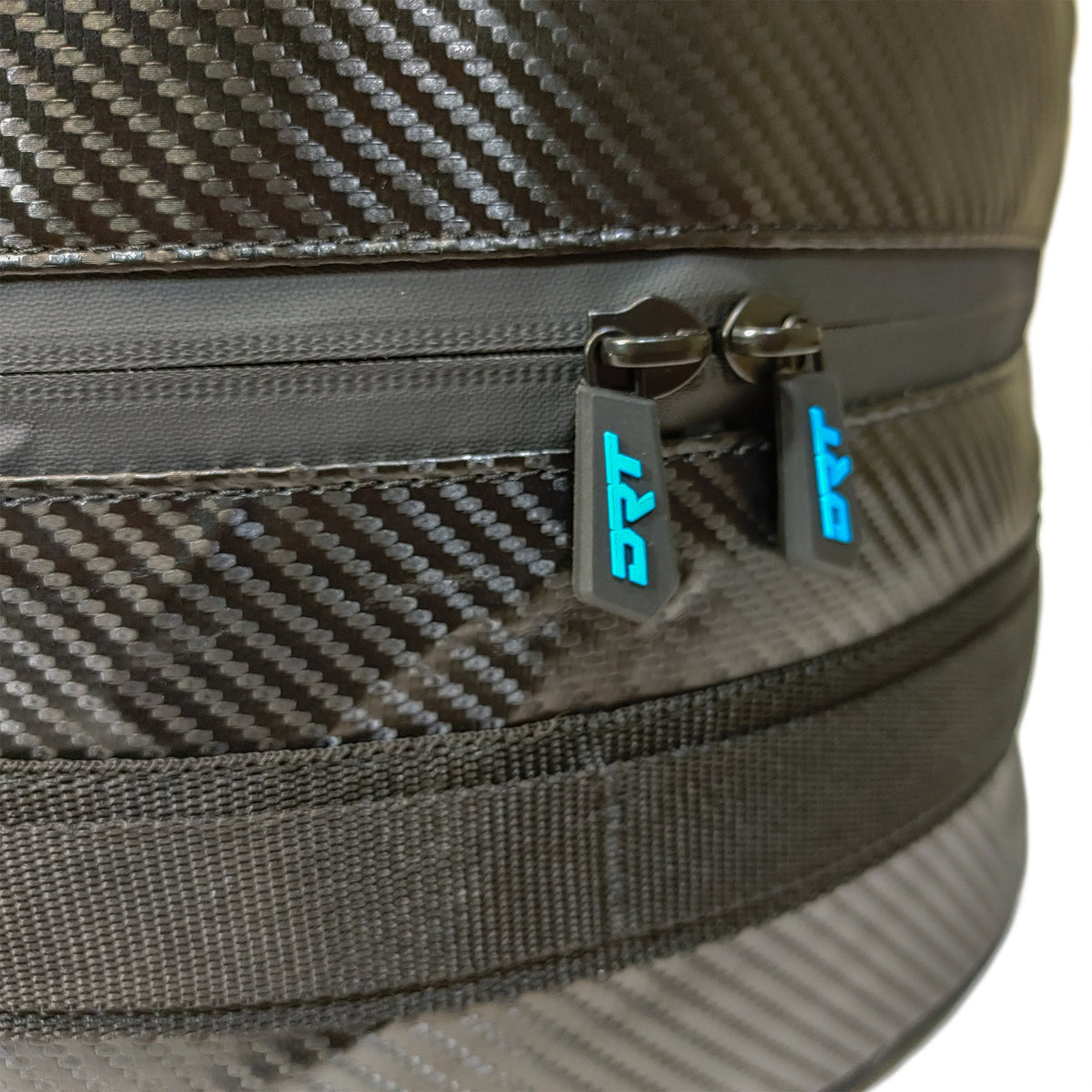 Nylon body spare tire bag showing dual zipper