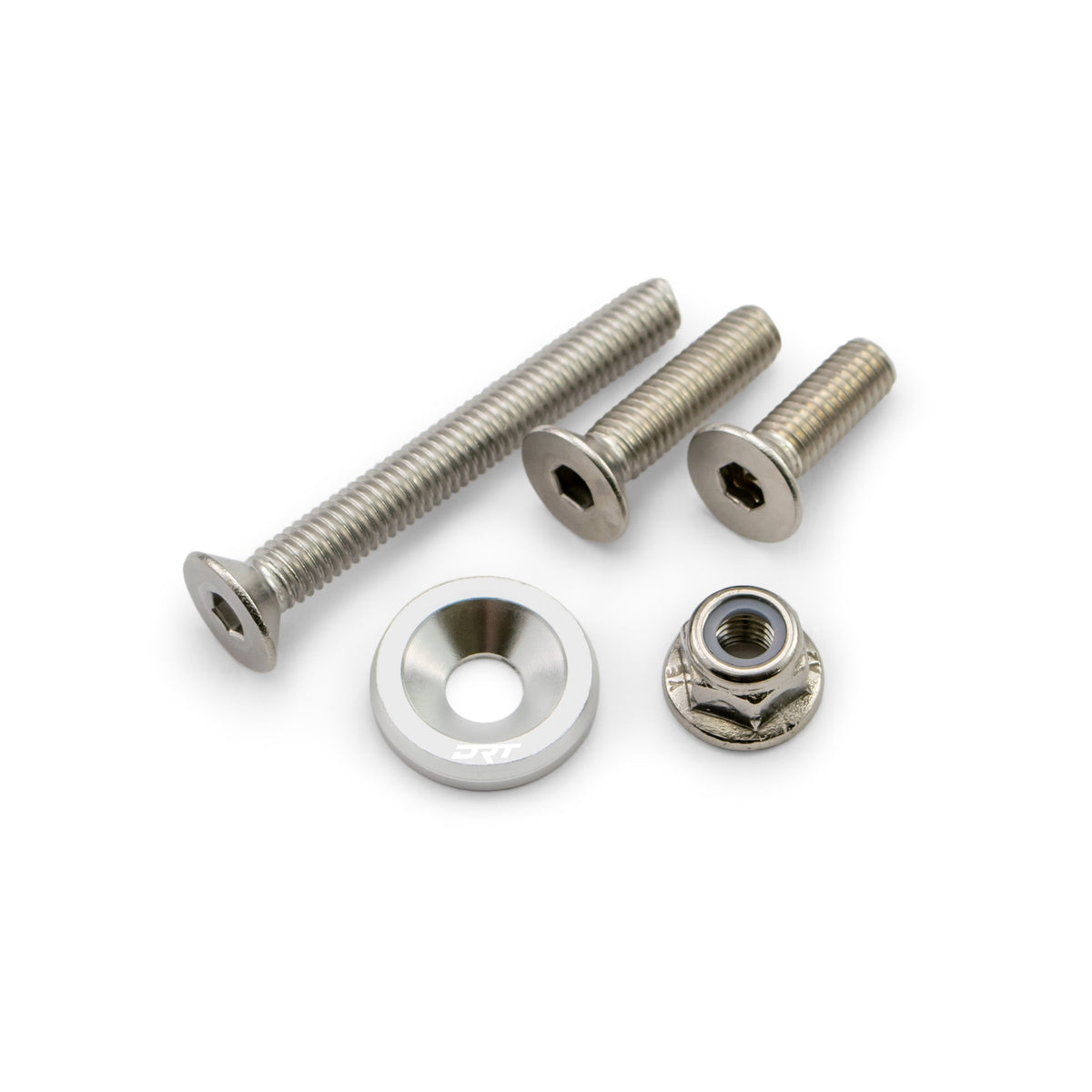 DRT raw aluminum dress-up kit for fender/rock washer hardware, replaces OEM fasteners on side-by-side
