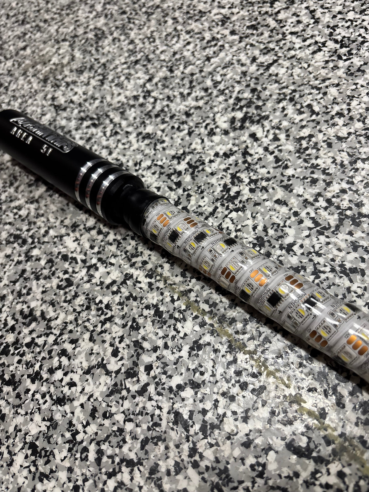 Marshin Whips Area 51 White Backing  LED Whips | Carbon Fiber Pair