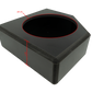 Black subwoofer enclosure with 9.25 inch diameter cutout and 4.25 inch depth measurement
