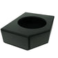 Black single subwoofer enclosure box with circular speaker cutout