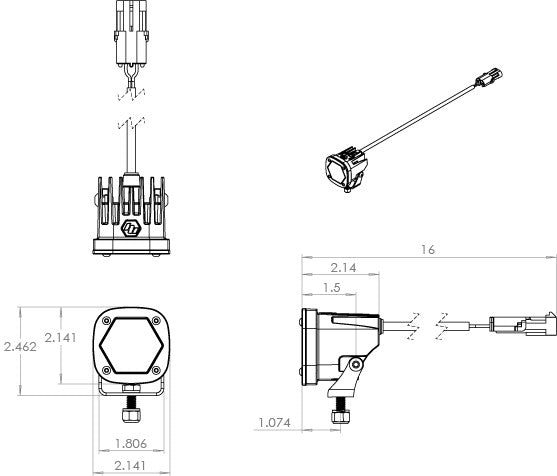 S1 White Laser Auxiliary Light Pod Pair - Universal