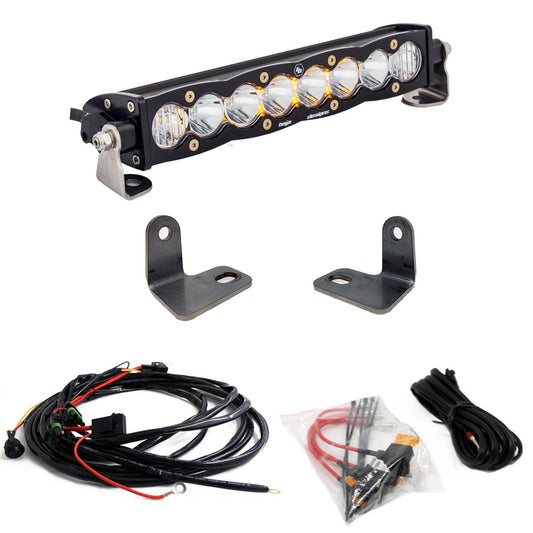 S8 10 Inch Hood Mount Light Bar Kit - Polaris 2016-18 RZR XP Turbo