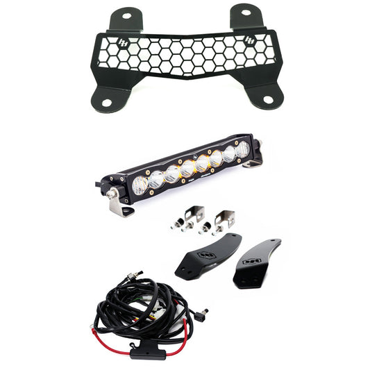 S8 10 Inch Grille Mount Light Bar Kit w/Facia - Arctic Cat 2020-21 Wildcat XX; Textron 2018-19 Wildcat XX