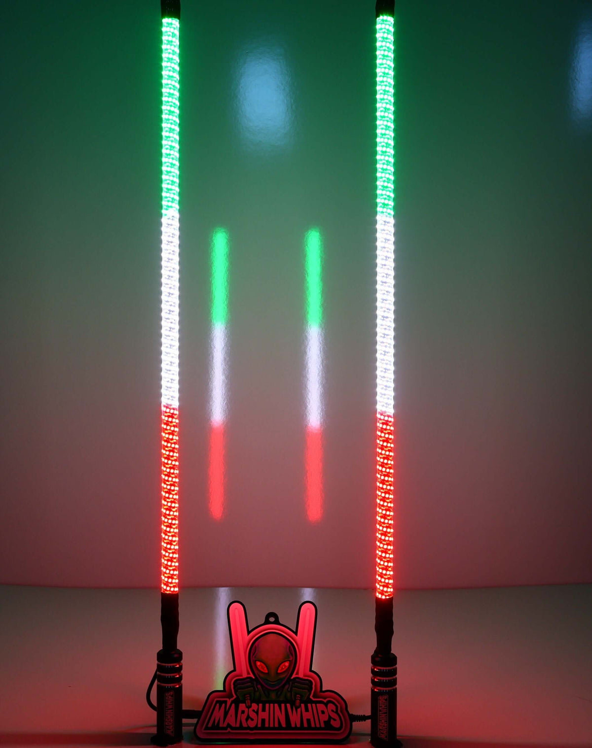 Marty Whip Set | Dual Stealth Black Backing LED Lights