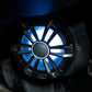 UTV Stereo speaker with blue LED backlight and black grille
