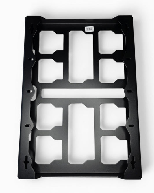 EOD Pack-Out Mount shown in 3mm steel with hammer black finish and 4x4 bolt pattern