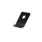 Black metal L shaped mounting bracket with a single circular hole