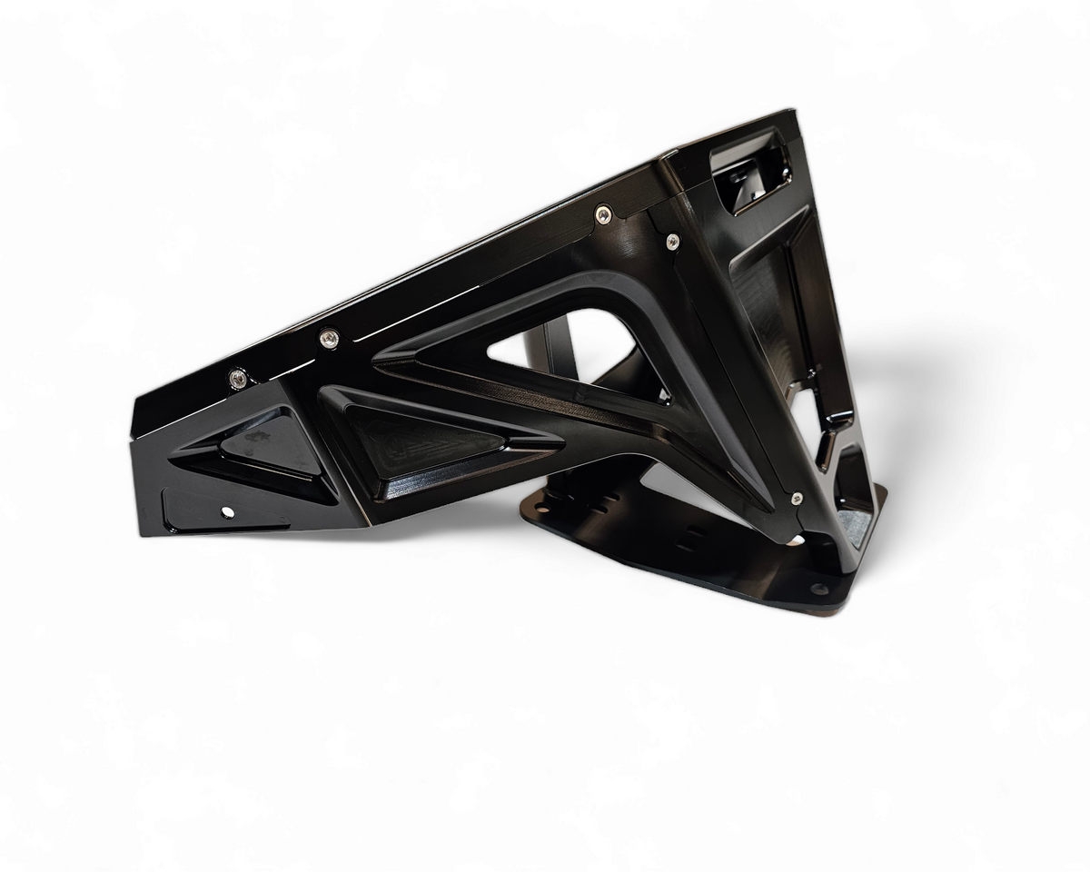 Polaris RZR Pro S billet front winch bumper in black anodize installed