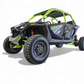 Cube lights mounted on Polaris RZR clear billet front winch bumper