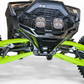 Black hard anodized finish detail on Polaris RZR Pro R billet front winch bumper