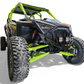 Driver side view of billet front winch bumper installed on Polaris RZR Pro R