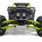 Winch installed behind Polaris RZR billet front bumper showing hidden mount integration
