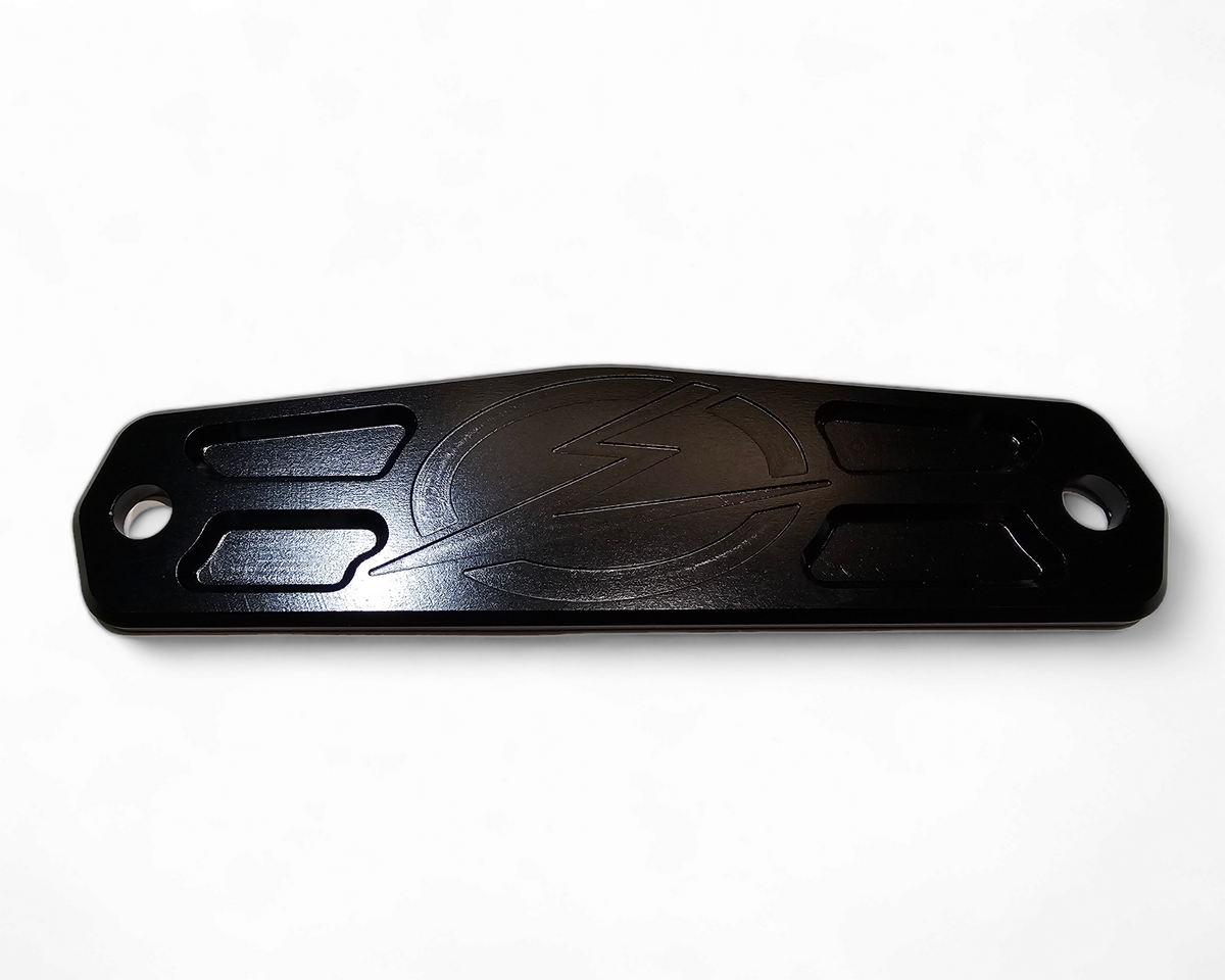 Front view of EOD fairlead cover plate installed on a bumper