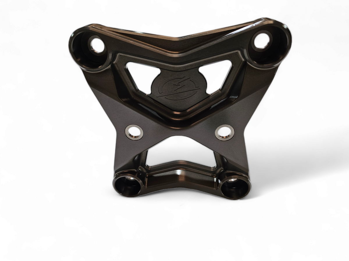 6-bolt mounting pattern detail on Can-Am Maverick X3 gun metal radius rod plate