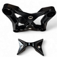 Built-in tow hook detail on Can-Am Maverick X3 black billet radius rod plate for recovery
