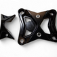 6-bolt mounting pattern detail on Can-Am Maverick X3 black radius rod plate