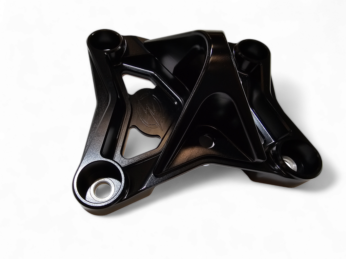 Black anodized 6061 billet aluminum finish on Can-Am Maverick X3 radius rod plate