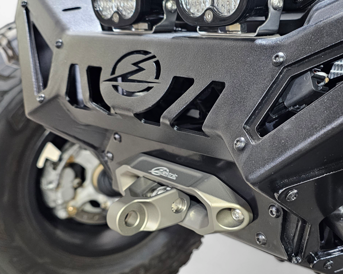 EOD gunmetal winch fairlead shown with a synthetic rope winch mounted behind