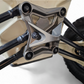 Tow hook recovery point detail on Can-Am Maverick X3 gun metal radius rod plate