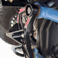 Stainless steel sleeve insert detail on Polaris RZR Pro XP radius rod plate