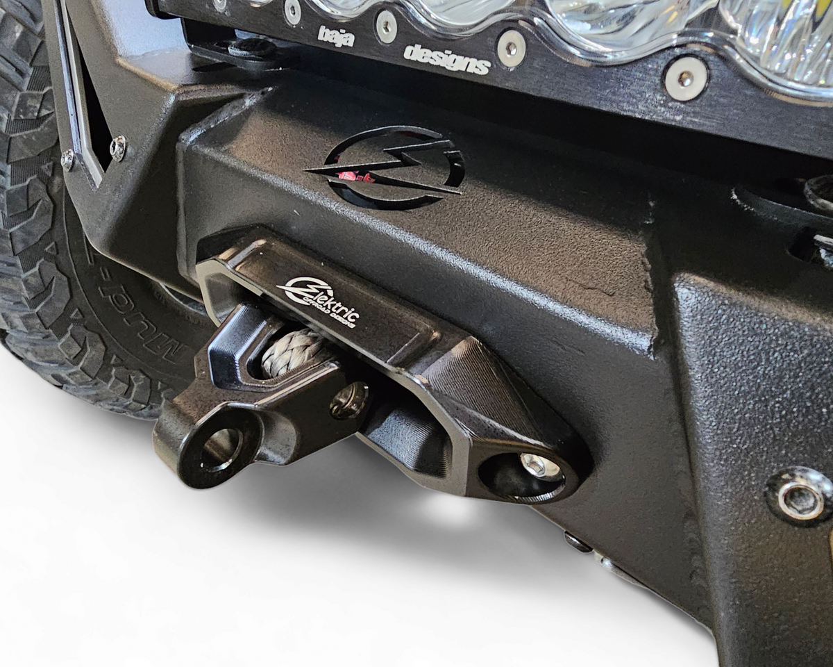 EOD winch fairlead and hook combo shown with mounting hardware included