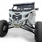 Clear anodized finish detail on machined billet aluminum Can-Am Maverick X3 front winch bumper showing surface texture