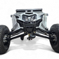 Black anodized Can-Am Maverick X3 billet front winch bumper with winch installed showing hidden steel mount integration