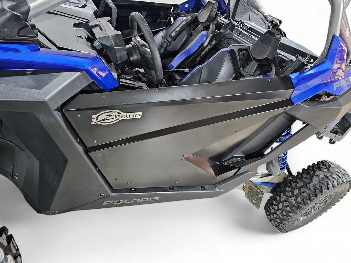 Polaris RZR Pro XP Pro R Turbo R 2-seat Amp Door Skins shown solo displaying one-piece aluminum design