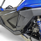 Side view of 2-seat Polaris RZR with Amp door skins installed