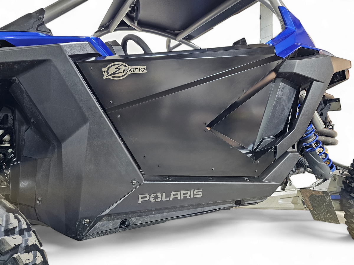 One-piece aluminum construction detail on Polaris RZR Amp door skins