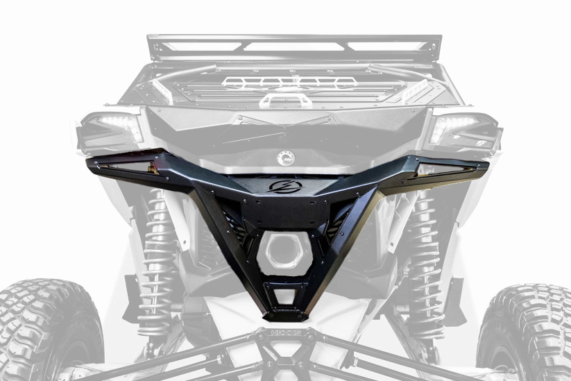 Can-Am Maverick X3 Volt Series Rear Bumper shown solo displaying full steel construction and skid plate