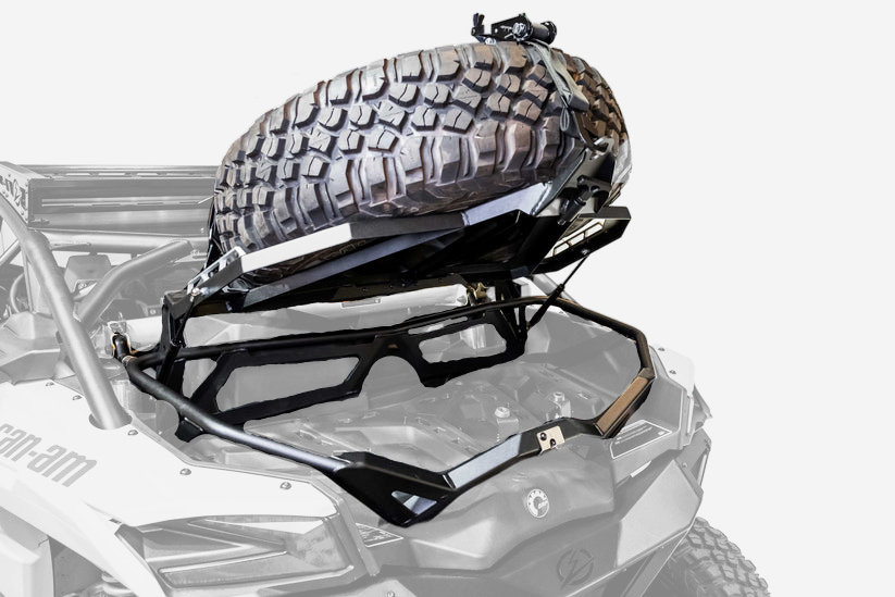 Can-Am Maverick X3 Volt Series Baja tire rack full assembly view