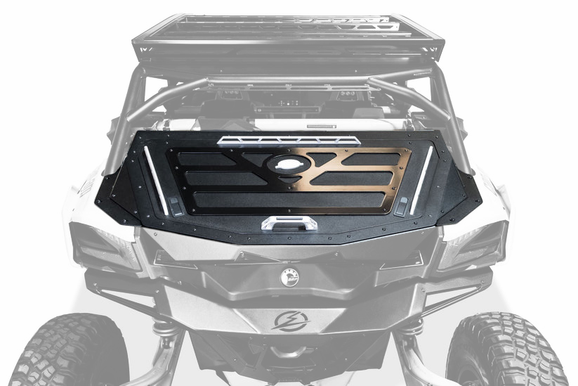 Can-Am Maverick X3 Volt Series Baja Bed Box shown solo displaying full steel and billet construction
