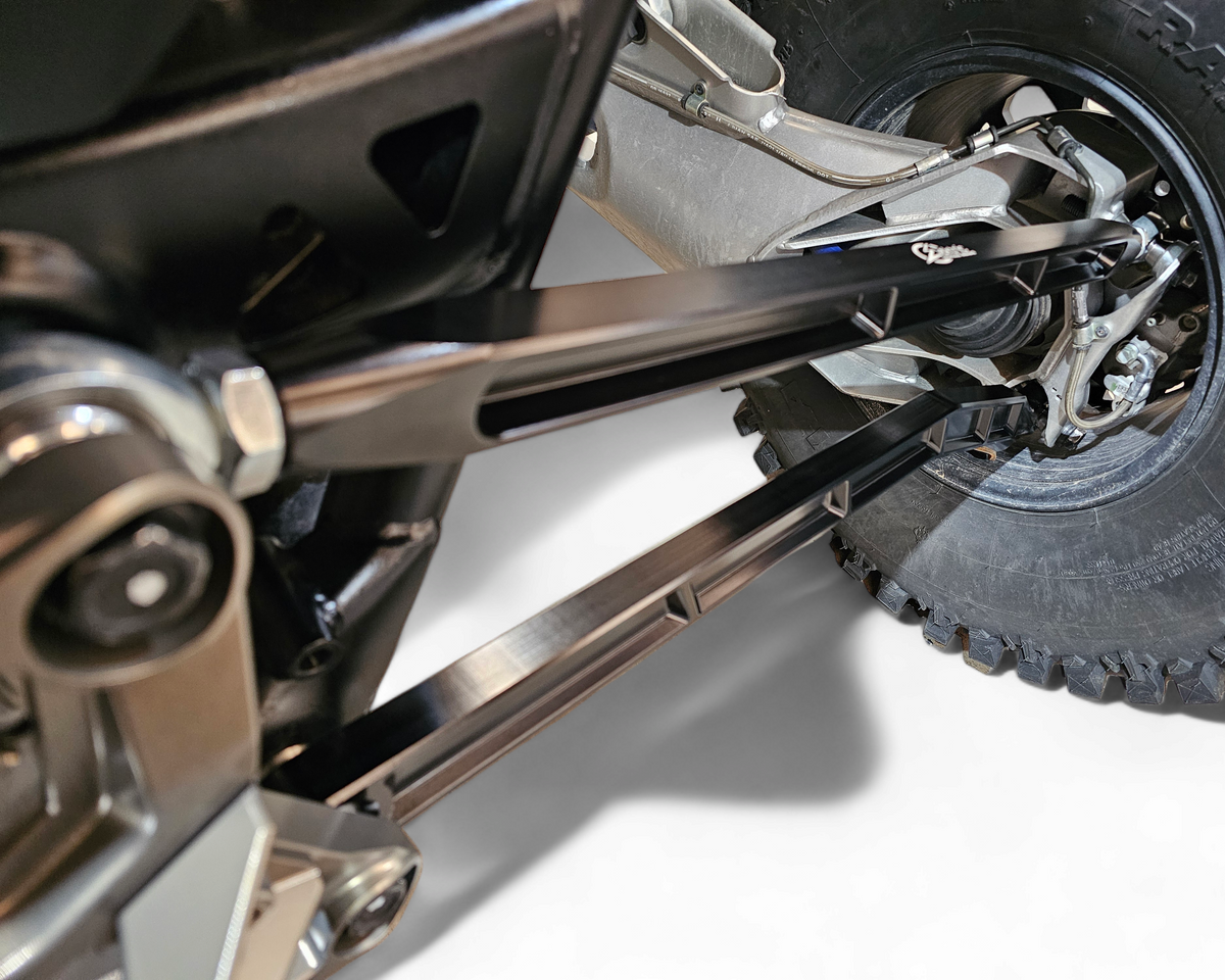 Billet aluminum radius rod end and Heim joint on Polaris RZR