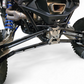 Stylistic billet design detail on Polaris RZR black radius rods