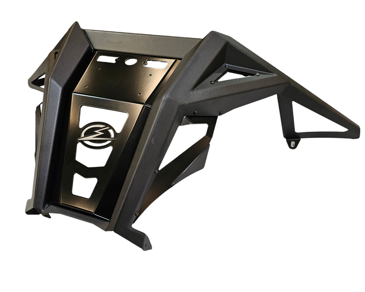 Hammer black finish texture close-up on Polaris RZR Pro XP rear bumper