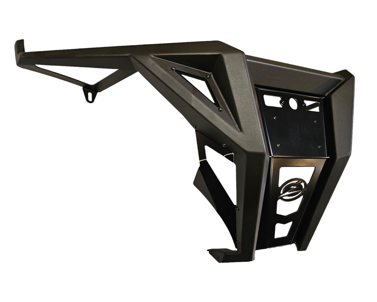 Volt Series Rear Bumper installed on Polaris RZR Pro XP showing modern steel construction in hammer black