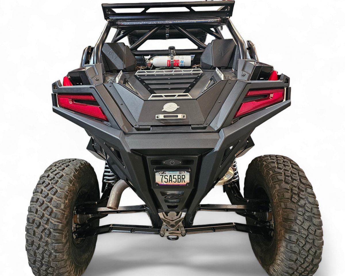 Rear camera relocated into the bumper on Polaris RZR Pro XP Volt rear bumper