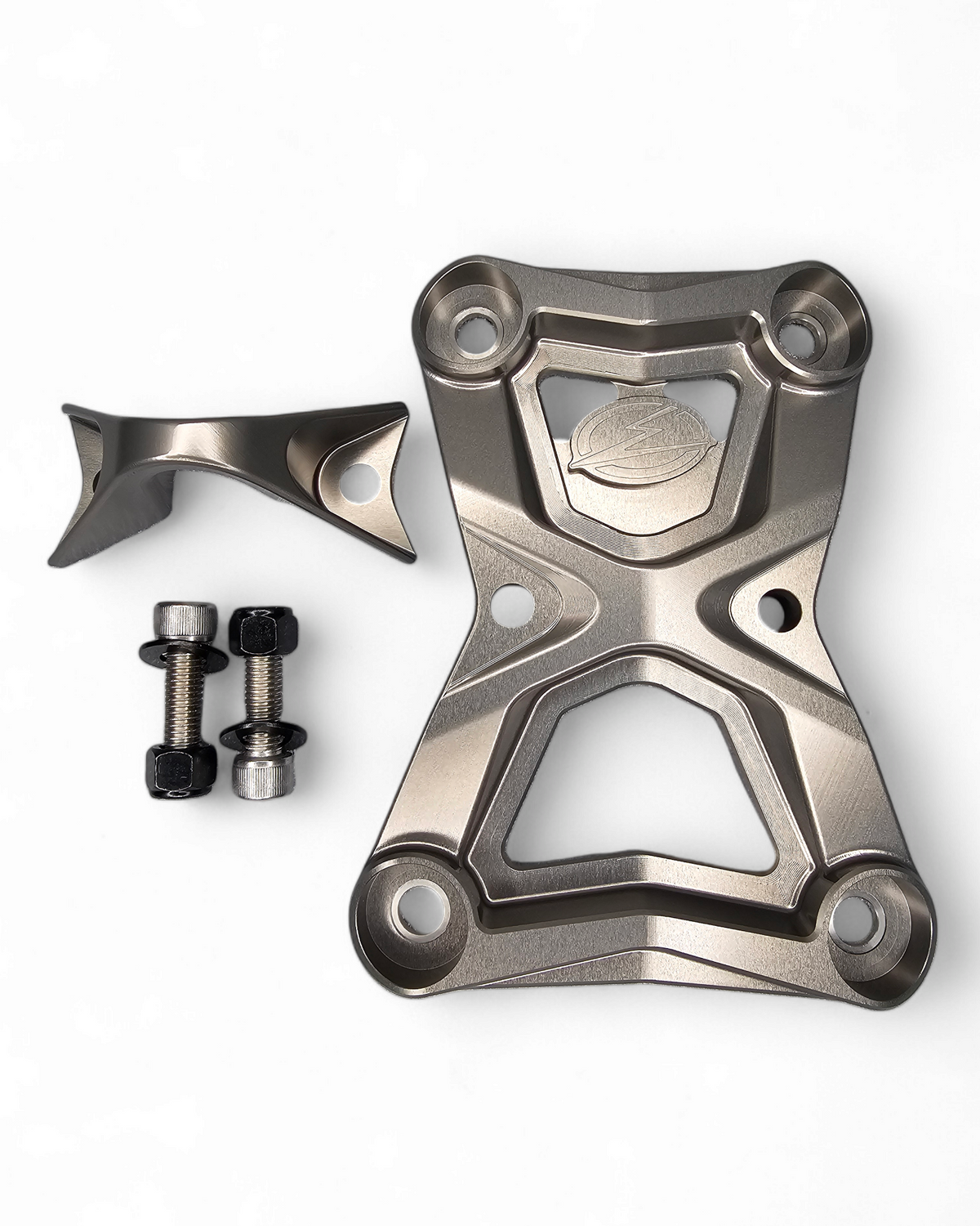 Stainless steel sleeve insert and 6061 billet detail on Polaris RZR gunmetal radius rod plate