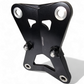 Polaris RZR Pro R Turbo R Radius Rod Plate with Tow Hook in black shown solo displaying full billet construction