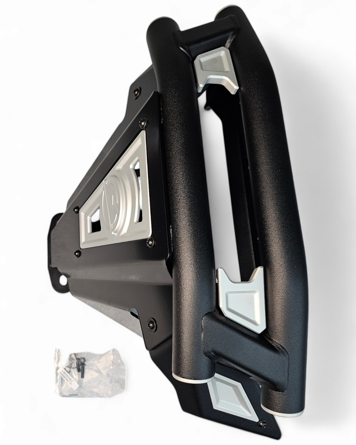 CNC aluminum and steel tubing junction detail on Polaris RZR Amp front bumper