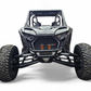 Hammer black powder coat finish on Polaris RZR Amp Series tubular front bumper
