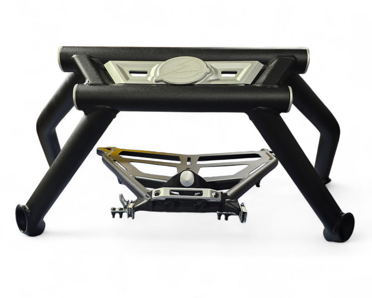Polaris RZR Pro R Amp Rear Bumper and Tire Rack Combo shown solo displaying full integrated construction