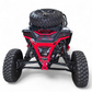 Under-carrier stowaway storage area on Polaris RZR high clearance tire rack