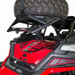 Polaris RZR high clearance tire carrier shown with a 35-inch spare tire mounted