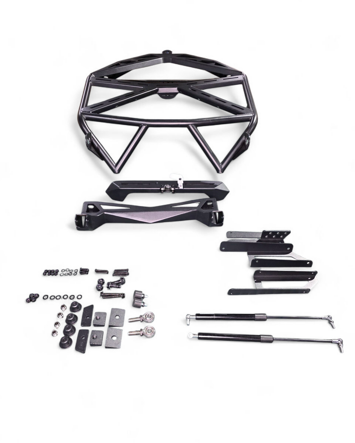 Premium latch detail securing the carrier on Polaris RZR tire rack