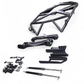 Passenger side view of Polaris RZR high clearance spare tire carrier